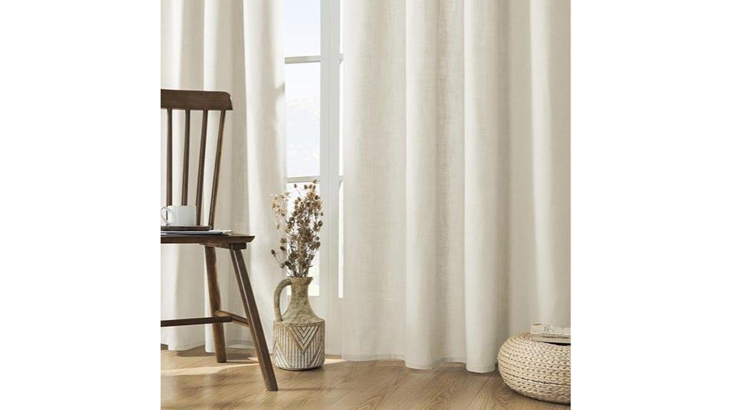 long linen curtain set