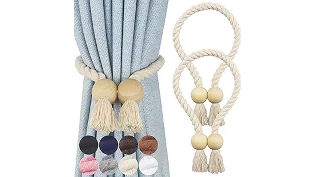 magnetic cotton curtain tiebacks