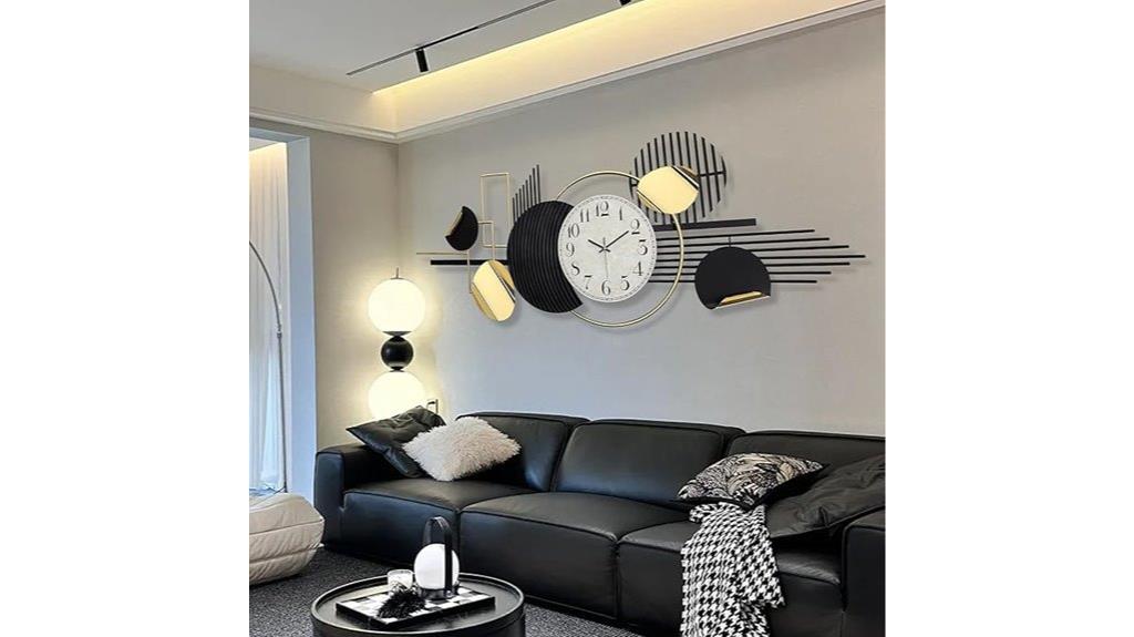 modern black metal clock
