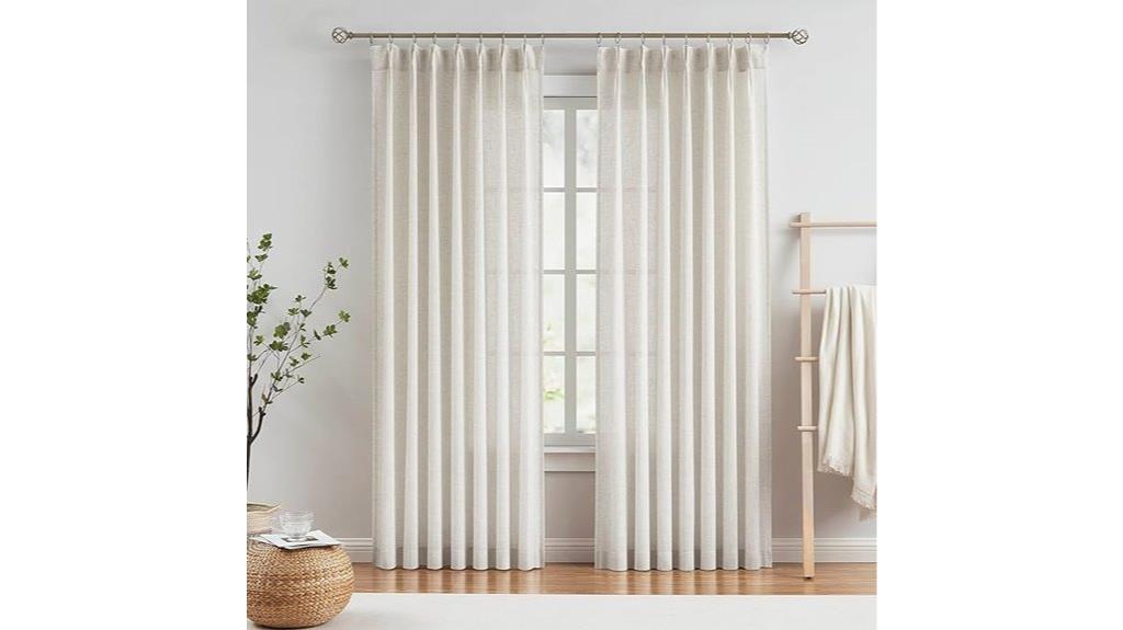 natural pinch pleated curtains