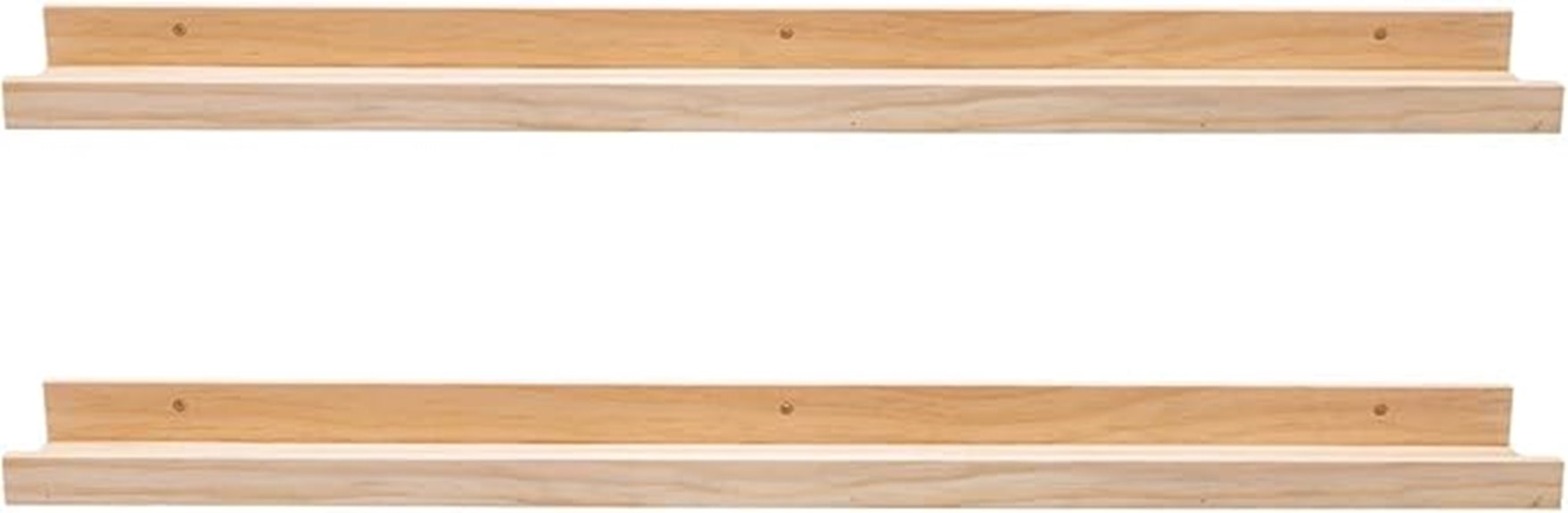 natural wood floating shelves