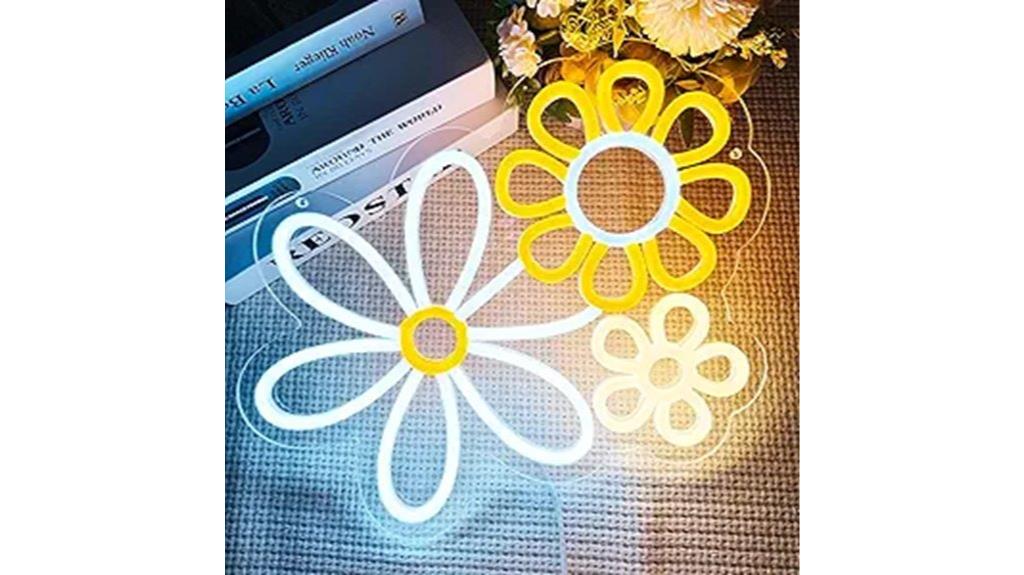 neon daisy wall decor