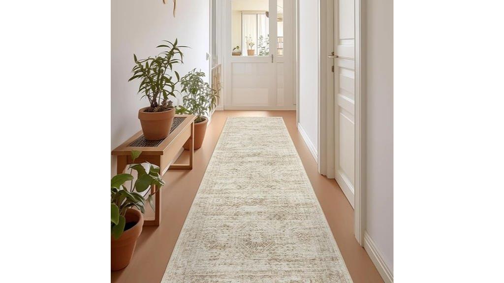 non slip beige hallway rug