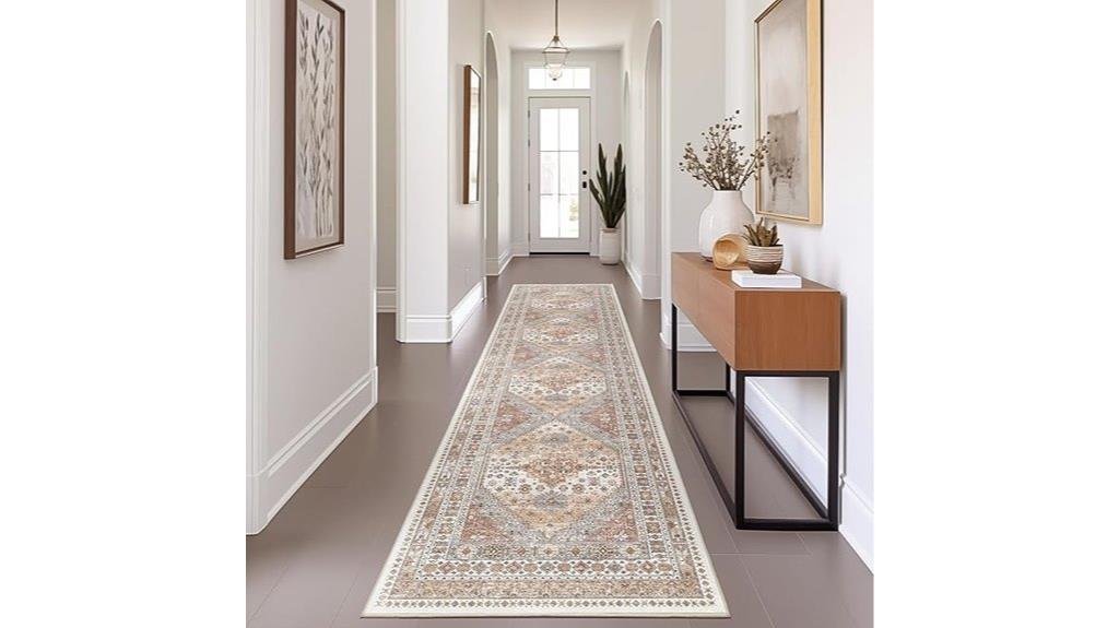 orange washable hallway runner