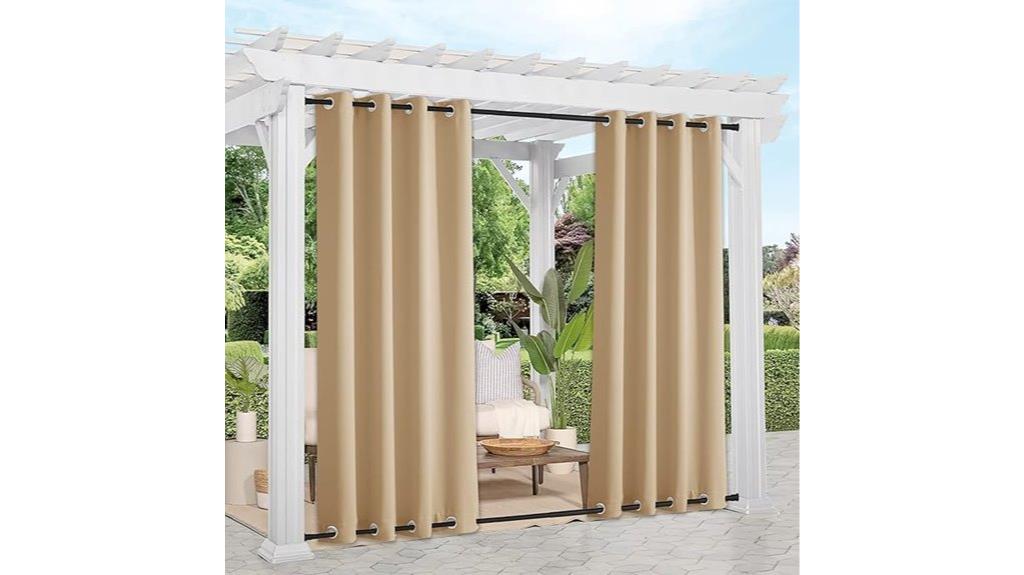 outdoor beige curtain panels