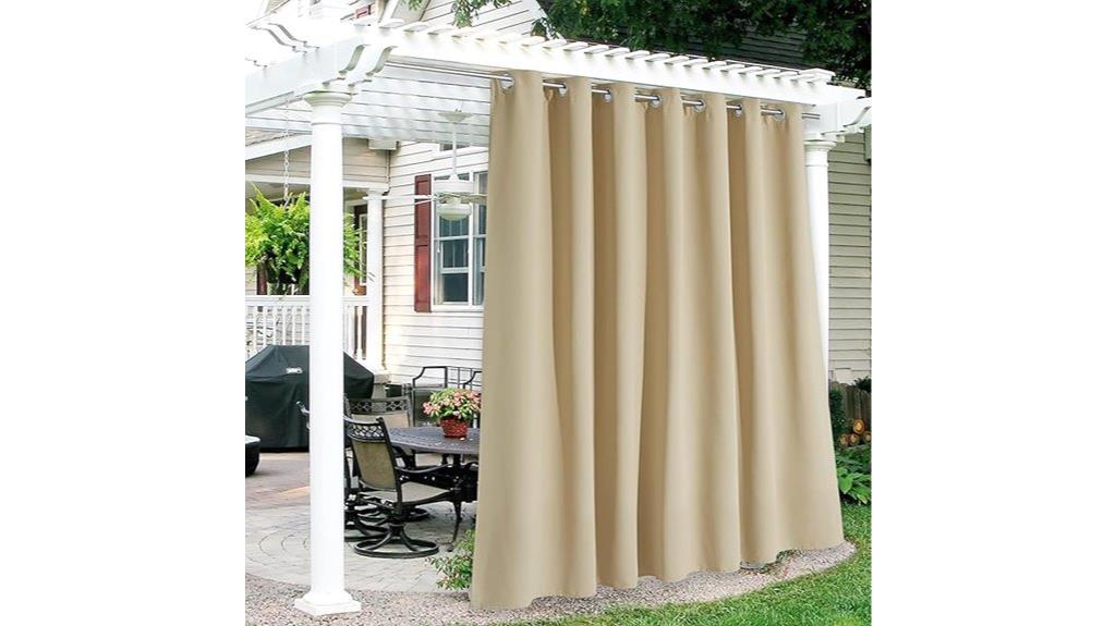outdoor patio beige curtains