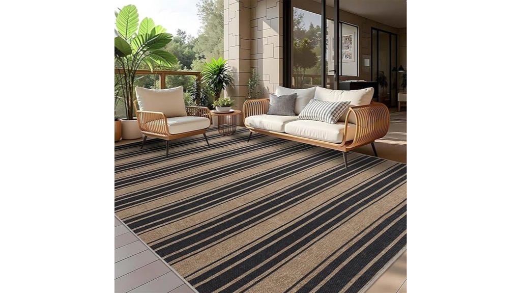 outdoor washable striped rug
