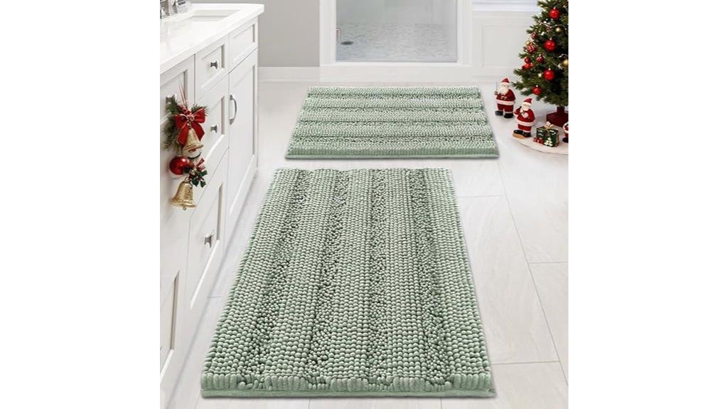 sage bathroom rugs pair