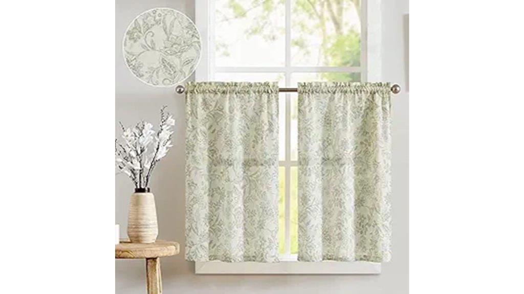 sage green floral curtains