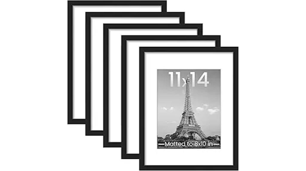 set of five frames