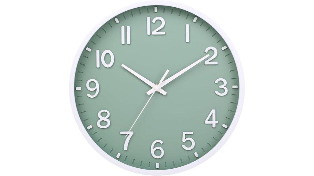 silent 8 inch battery clock