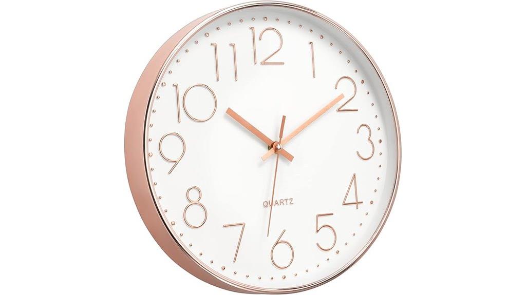 silent rose gold clock