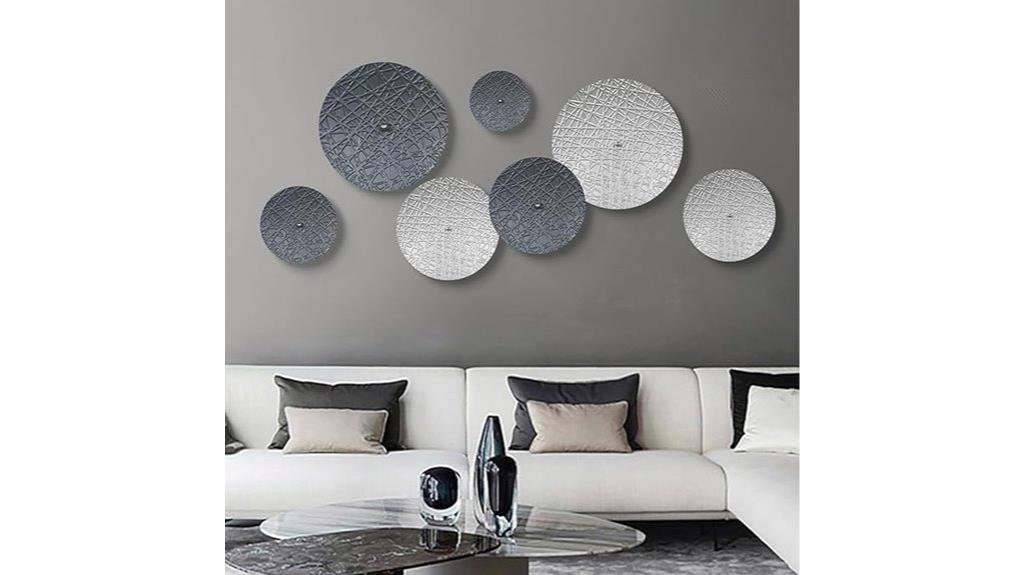 silver gray metal wall art