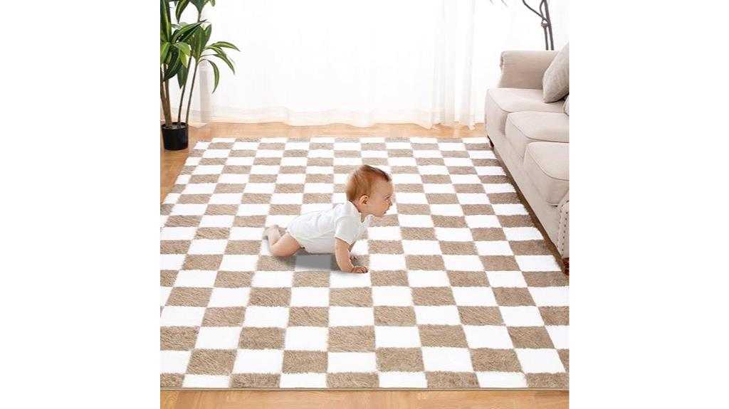 soft beige and white shag