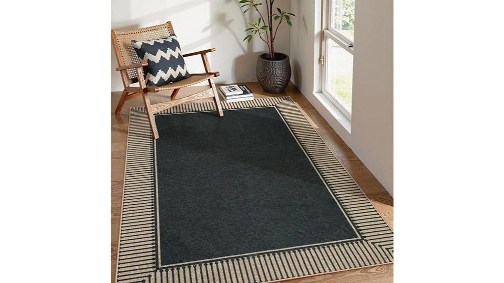 striped border jute rug