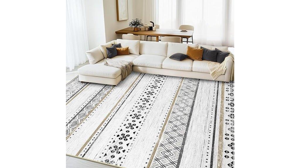 washable moroccan geometric rug