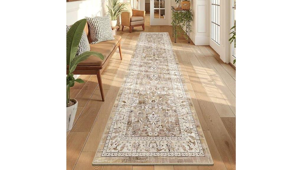 washable vintage hallway rug