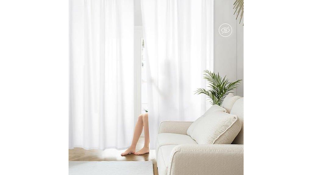 white privacy sheer curtains