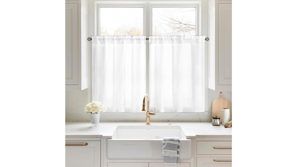 white sheer kitchen curtains