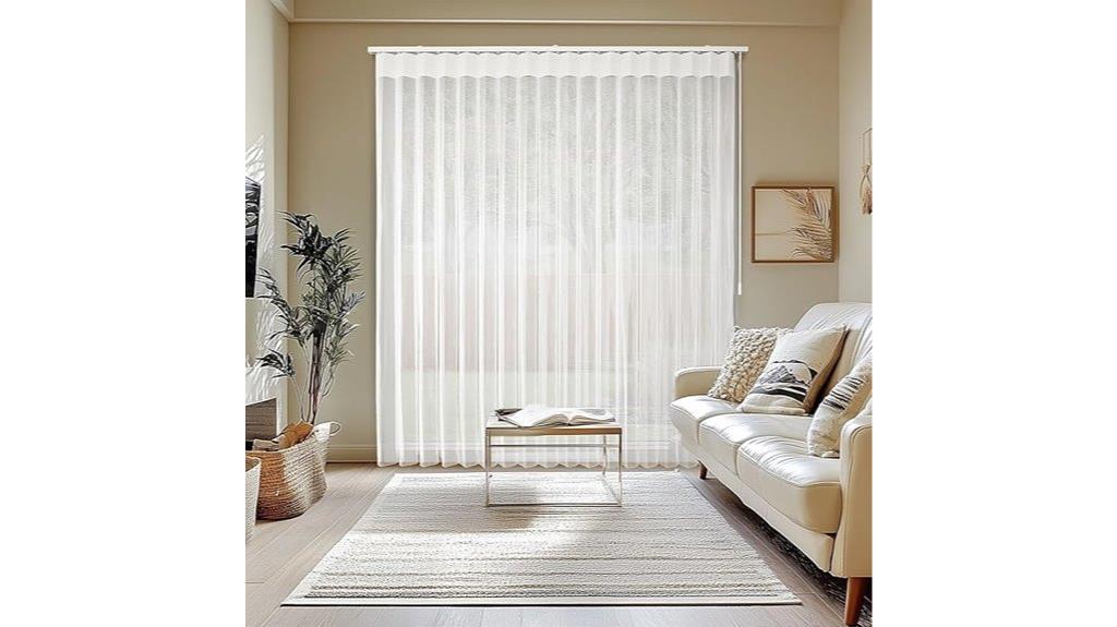 white sheer vertical blinds