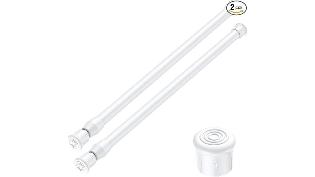 white tension rod set