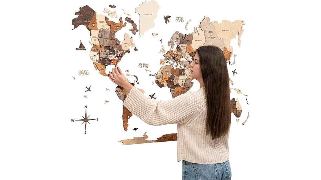 wooden 3d map art
