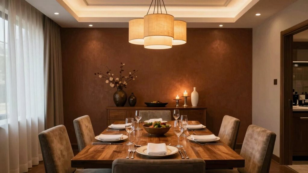 balanced lighting for dining