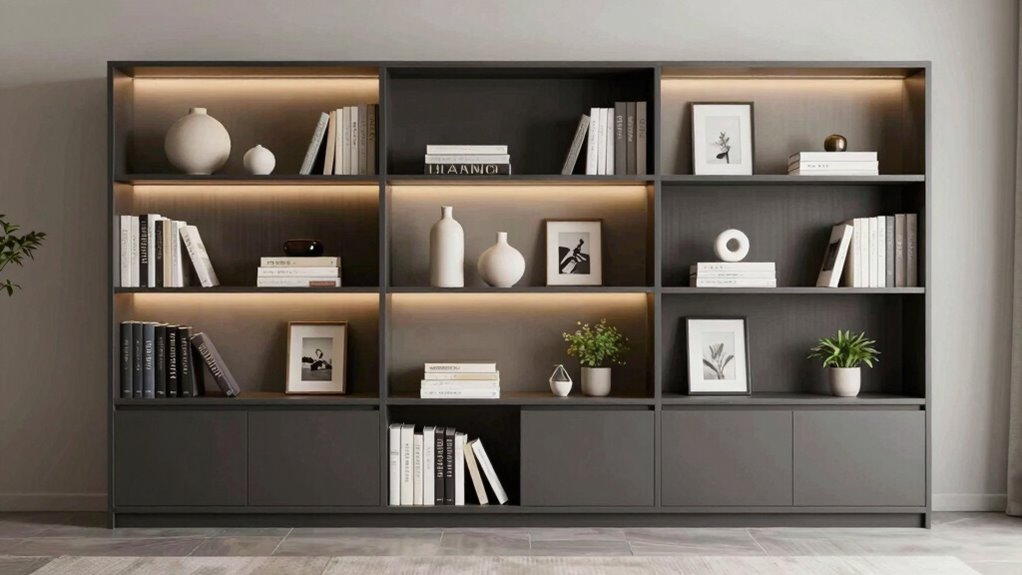 balanced styled bookcase display