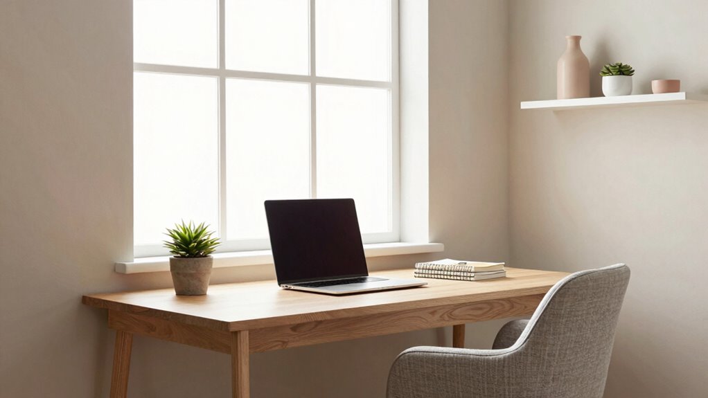 calm organized ergonomic workspace