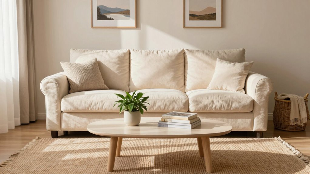 clutter free cozy living room
