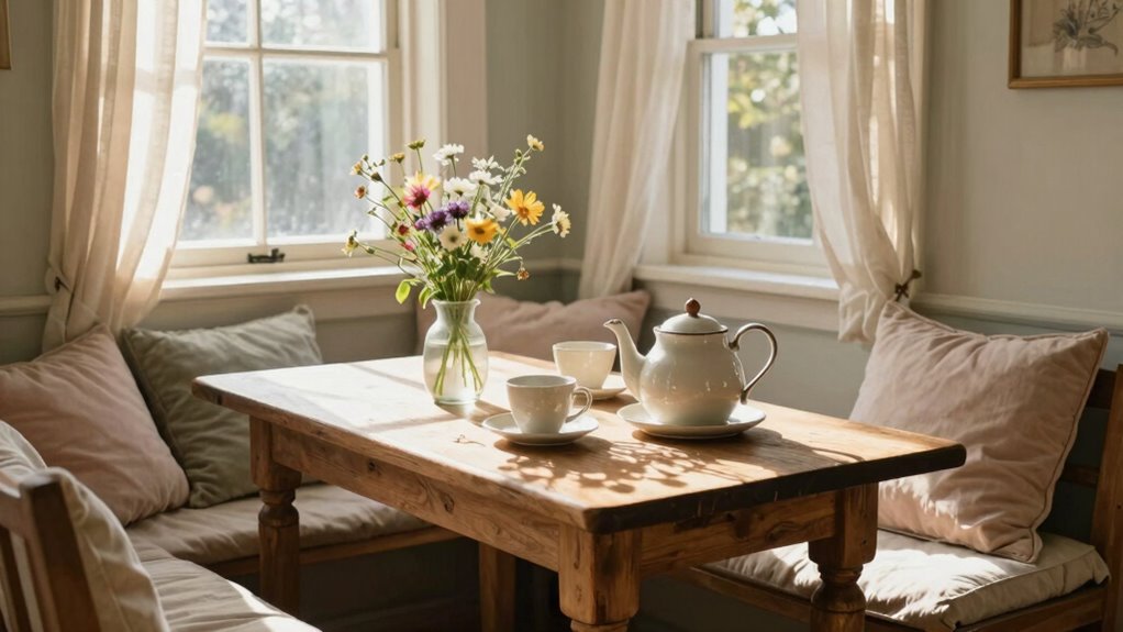 cozy and vibrant breakfast nook