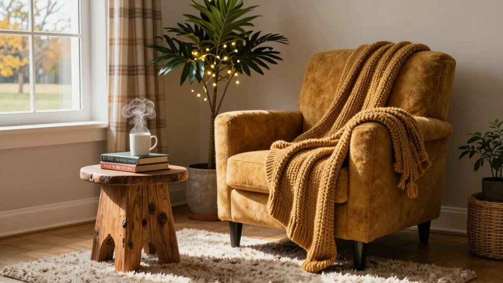 cozy fall and winter reading space
