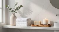curated bathroom shelf design