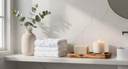 curated bathroom shelf design