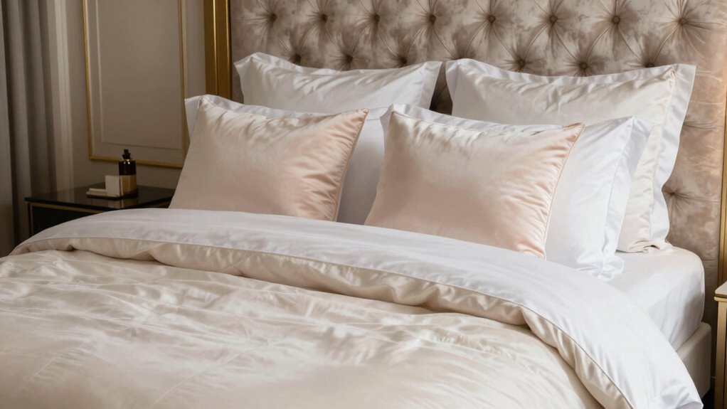 elegant layered bedding setup