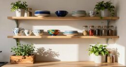 elegant organized open shelving