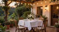 elegant outdoor dining setup