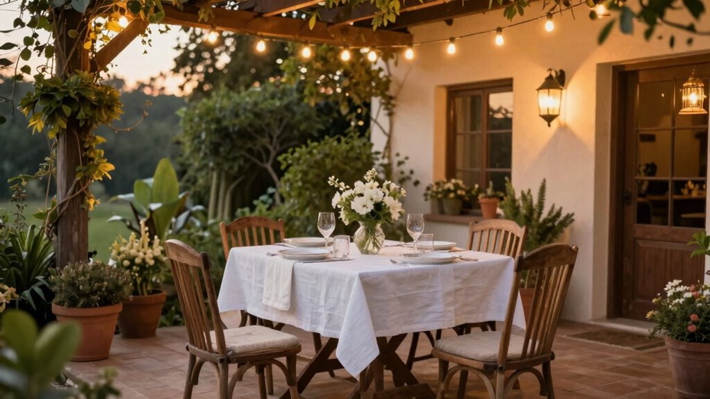elegant outdoor dining setup