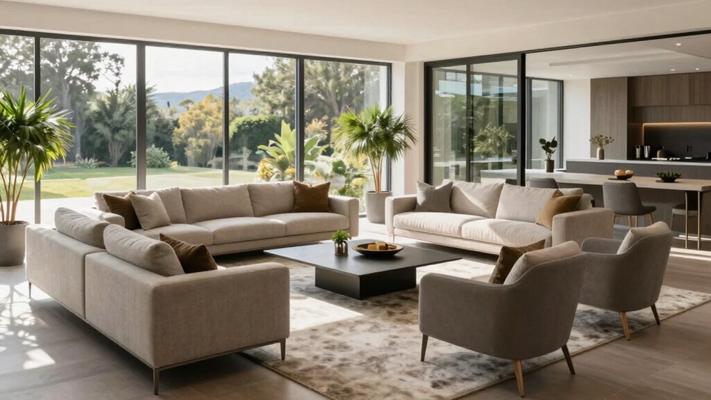 flexible cohesive open living layout