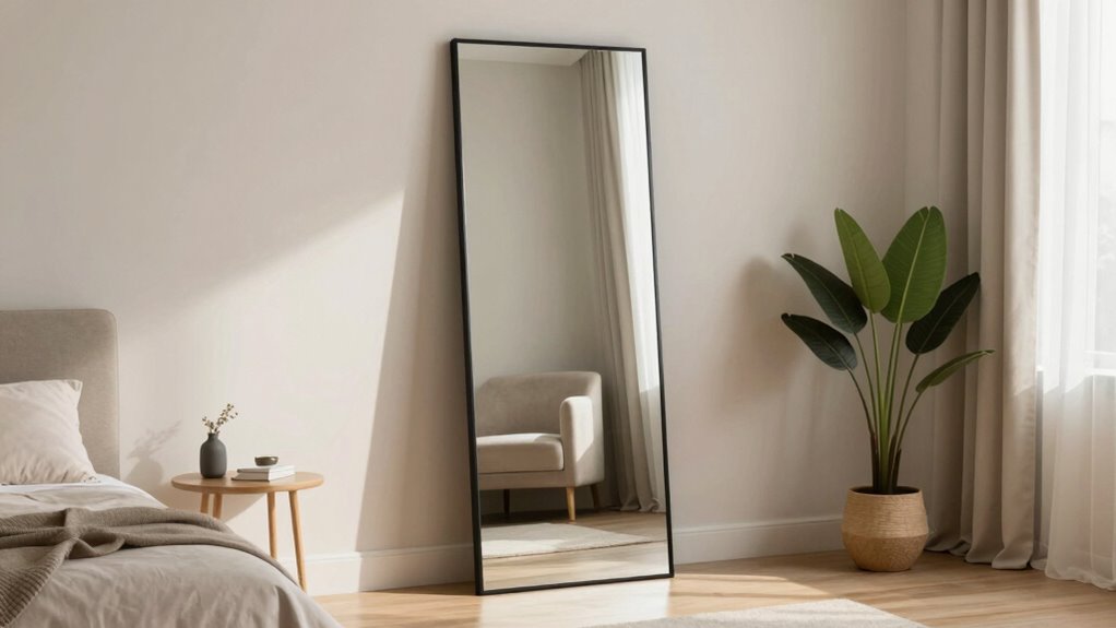 full length mirror enhances closet functionality