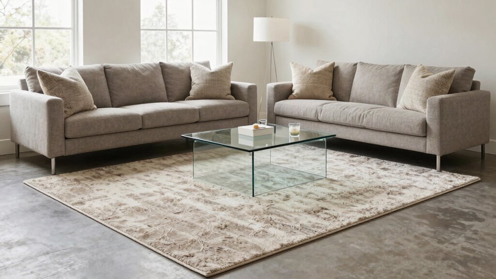 layered patterned rug arrangements