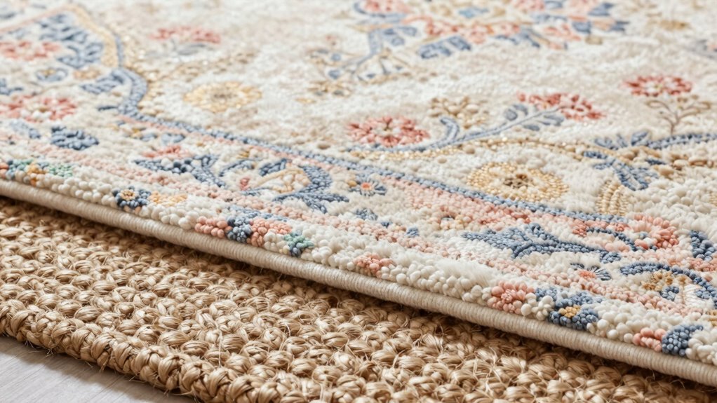 layered rugs with coordinated textures