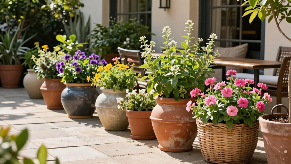 layered seasonal container arrangements