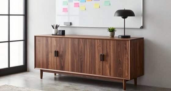 organize workspace with credenza