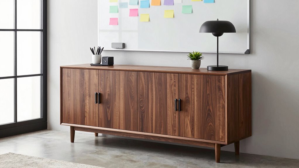 organize workspace with credenza