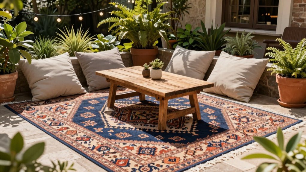 outdoor rug placement strategies
