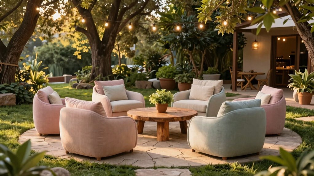 outdoor seating and fire arrangement