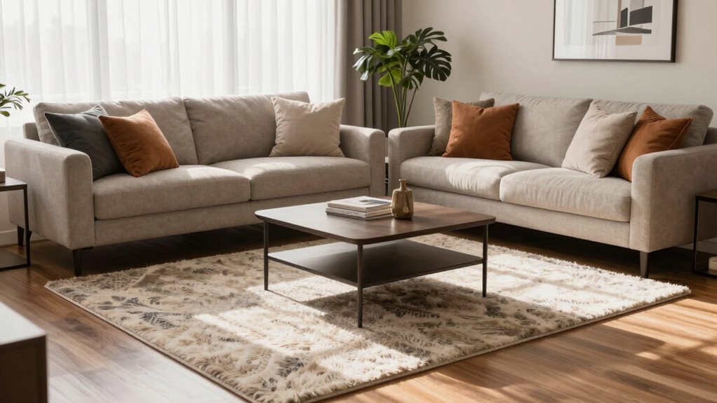 rug layout enhances living space
