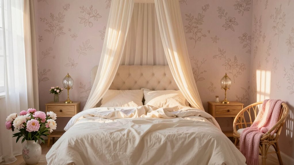 soft feminine bedroom aesthetics