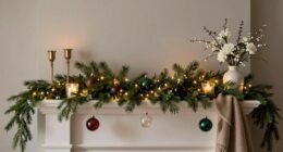 sophisticated holiday mantel decor